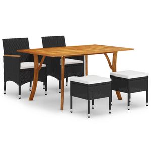 Juego de Comedor Blanco Crema y Negro para Jardín, para Entretenimiento al Aire Libre - Product Image 1