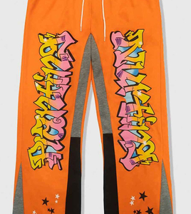 2026 Men's Flared Sweatpants High Quality Lightweight Mid Custom 100% <b>Polyester</b> Streetwear <b>Jogger</b> Blank for Embroidered - Product Image 5