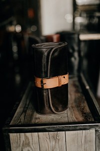 Custom Logo Genuine Leather Toiletry Bag Travel Dopp <b>Kit</b> For Men Waterproof Lining <b>Shaving</b> Bag Bulk Supply B2B TYG-0103 - Product Image 4