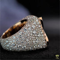 Bague de pinky Trisha Jewels en moissanite et diamant, en argent, style hip-hop glacé, pour homme, sertie en barre, certifiée IGI, bijoux de luxe