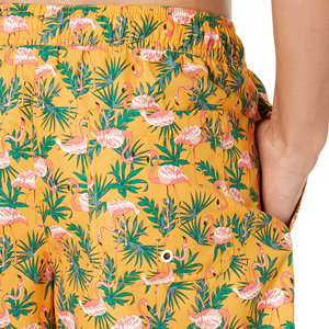 Shorts de bain pour hommes à imprimé flamant rose, shorts de plage tropicaux, séchage rapide, taille élastique, shorts de bain d'été, logo personnalisé OEM - Product Image 5