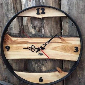 Artículos decorativos para el hogar de calidad de madera de acacia Reloj de pared de madera para sala de estar Dormitorio y decoración de oficina de INdia - Product Image 6