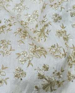 High Quality Sequin Embroidery Fabric 3D Floral Lace Fabric for Evening Dress Wedding Gown Garment - Product Image 6
