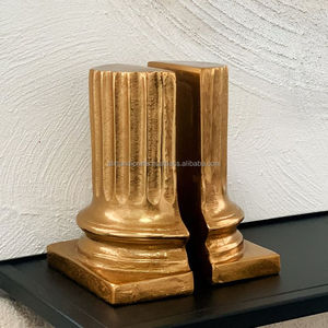 Brass Maple Leaf <b>Bookends</b> with Minimalist Design – Sleek Book Holder for Contemporary Interiors - Product Image 2