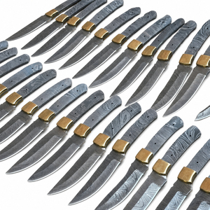Cuchillo Burraq DIY OEM personalizado hecho a mano de acero de Damasco, hoja recta no ajustable, mango de acero, punta caída, 9 pulgadas - Product Image 6