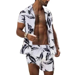 Conjunto de pantalones cortos de playa informales para Hombre con camiseta juvenil de terciopelo transpirable Nueva moda europea y americana Tamaño EE. UU. para verano invierno - Product Image 5
