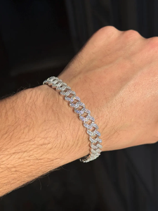 Bracelet pour homme en argent 925 avec moissanite, maillons cubains, coupe brillante ronde, plaqué rhodium, bracelet de luxe pour tous les jours - Product Image 3