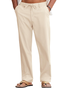 Men Soft Cotton Lightweight Eco-Friendly Lounge Pants Breathable Knit Pajama <b>Trousers</b> <b>Elastic</b> Drawstring <b>Waist</b> Comfortable - Product Image 1