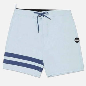 Shorts de Baño Azules con Cordón Ajustable y Rayas Laterales Verde Claro, Secado Rápido, Cintura con Cordón, Traje de Baño Informal - Product Image 6