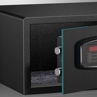 Coffre-fort numérique pour hôtel 2026 avec serrure électronique à code, en acier noir, durable, accès par clé, 1,5 mm (porte) / 2 mm (corps) EM-1942-BC