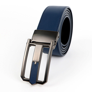 Ceinture en cuir véritable pour homme, ceinture décontractée personnalisée avec boucle plate en alliage pour tous les jours et pour les occasions professionnelles - Product Image 4