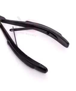 Pinzas para Extensiones de Cabello, Color Negro, Acero Inoxidable Recubierto, Pinzas para Sellado de Extensiones con Cinta Adhesiva, Punta Plana - Product Image 5