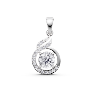 Aarinya Women's Lab Grown Diamond Filled 14K Gold Plated Brilliant Cut Trendy Wedding Pendant <b>Charm</b> Set Side Stones IGI - Product Image 5
