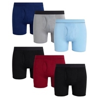 Calzoncillos bóxer de cintura media para hombre, amarillos, de algodón tejido, transpirables - Product Image 1