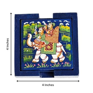 แผ่นรองแก้วไม้มะม่วงเพ้นท์มือขายส่ง |   ลวดลายโบฮีเมียน |   โมราบาดาบัด - Product Image 4
