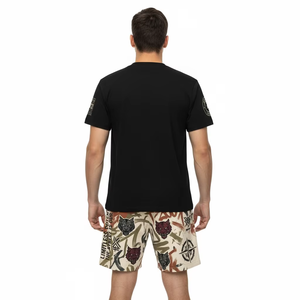 DTF Printed Pure Cotton Solid Short Sleeve T-Shirt for Men Breathable Moisture <b>Wicking</b> High Color Fastness <b>tshirt</b> short set - Product Image 3