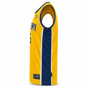 Academy Basketball Jersey Yellow Navy Sublimated Moisture Wicking Tank <b>Top</b> Adult Unisex All Seasons - Product Image 3