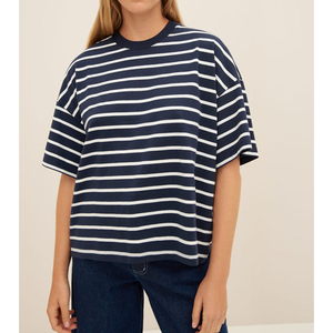 T-shirts amples d'été pour femmes, 100% coton, respirants, doux, de haute qualité, décontractés, avec logo personnalisé, vente en gros, style streetwear - Product Image 1