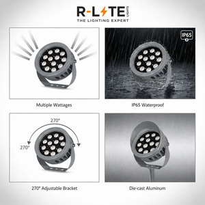 R-Lite 36W COB LED Flood <b>Light</b> 120 Wide Beam IP65 Aluminum Outdoor Wall Mount High Bright Garden Lighting Daylight 2700K - Product Image 5