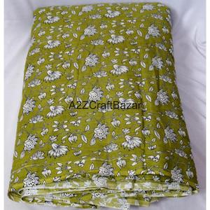 Tissu en coton 100% écologique léger, imprimé à la main au bloc de Jaipur Sanganeri, fabriqué en Inde, matière première en gros - Product Image 3