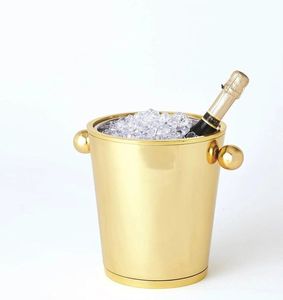 Seau à champagne en acier inoxydable avec pinces à glace, bac à vin doré brossé, finition or champagne pour bar ou fête à domicile - Product Image 4