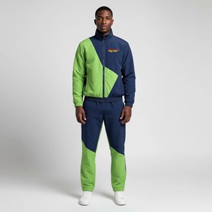 OEM/ODM sur mesure, 100% nylon, sweat à capuche imprimé, streetwear, couleur contrastée, qualité supérieure, respirant, fermeture éclair, hip hop, ensemble 2 pièces pour homme - Product Image 1