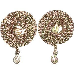 Catena di traino G80 per carichi pesanti 5/16'' x 10.3, con 2 ganci a forcella, capacità di carico di sicurezza 4900 libbre, per la movimentazione di tronchi - Product Image 6