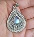 Handmade <b>Rainbow</b> Moonstone Water Drop Bezel Setting Pendant 925 Sterling Silver Bohemian Style Jewelry for Women Anniversary - Product Image 4
