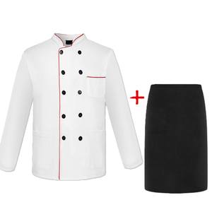 Delantales de Chef OEM de Mezcla de Poliéster/Algodón, Manga Larga, Unisex, Tela Dobby, Cierre de Botones, para Uso en Restaurantes y Bares - Product Image 6