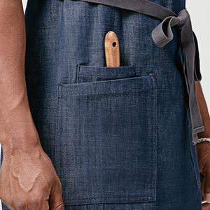 Tablier unisexe en coton avec poches, bretelles réglables, fermeture à bouton-pression, manches courtes, pour restaurant et bar - Product Image 6