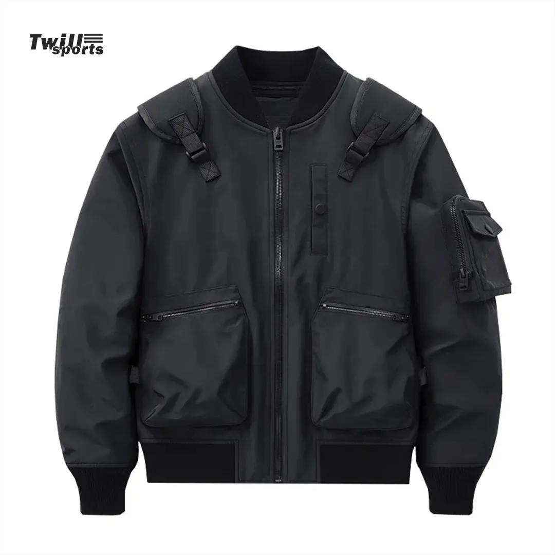 Vendita calda hip hop multi tasche giacche con logo personalizzato bici da corsa giacca alla moda per gli uomini