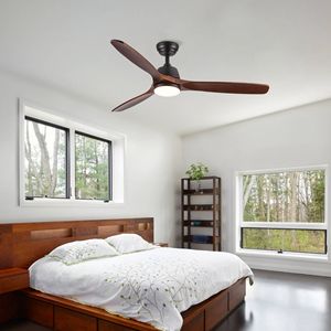 Ventilatore da Soffitto Smart Integrato con LED da 52 Pollici, Stile Rustico, con Telecomando per Uso Interno/Esterno, Colore Nero - Product Image 4