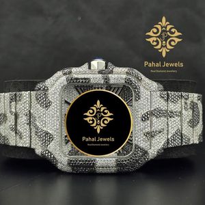 นาฬิกาควอตซ์หน้าปัดสี่เหลี่ยม 40 มม. กระจกแซฟไฟร์ สายสแตนเลส ฝังเพชร ปุ่มกดแบบซ่อน สำหรับผู้ชาย - Product Image 5