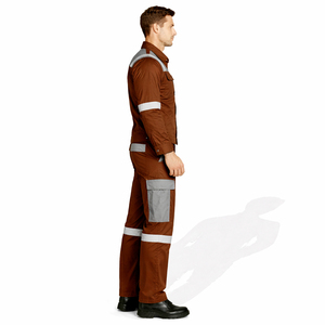 Ropa de Trabajo de Algodón Resistente, Uniforme de Seguridad Industrial, Overol con Costuras Reforzadas y Tiras Reflectantes, ISO 9001 - Product Image 6