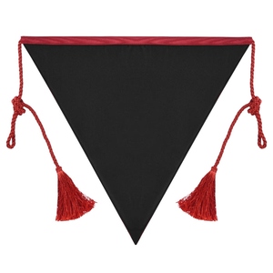 Scottish Rite <b>Apron</b> Triangular <b>Black</b> Hand Embroidery Red Ribbon Tassels Masonic Regalia Freemason Lodge Custom Premium - Product Image 5