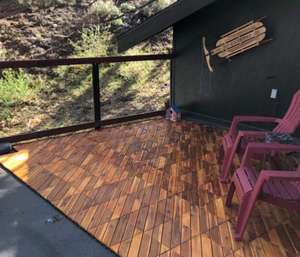 Dalles de terrasse en bois d'acacia pour extérieur, dalles emboîtables, revêtement de sol imperméable - Product Image 3