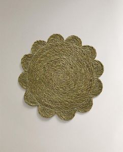 Set de table artisanal en jonc de mer naturel |   Set de table tressé écologique résistant à la chaleur minimaliste |   Décoration de table à manger durable - Product Image 1