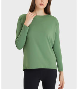 Camiseta de Yoga de Manga Larga para Mujer, Camiseta Deportiva Ligera de Verano, Blusa Holgada para Correr y Hacer Ejercicio - Product Image 3