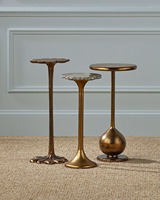 Ensemble de table console sur piétement en laiton antique avec plateau en marbre, meubles traditionnels pour salon, tables d'appoint décoratives faites à la main