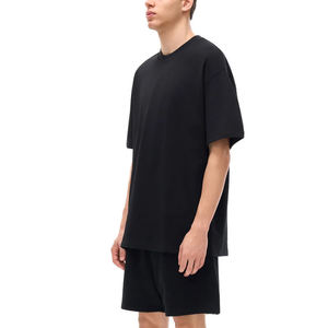 T-shirt Homme Oversize en Coton Lourd 100% Personnalisable avec Logo – Streetwear Épaules Tombantes Uni Noir de Haute Qualité - Product Image 5
