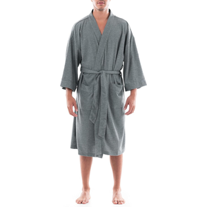 RABUSH SPORTS 100% Cotton Luxury High Quality Velour Breathable Shawl Collar Men's Sleeveless Summer <b>Bath</b> Robes Soft Comfortable - Product Image 6