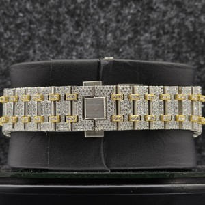 Montre squelette Moissanite Iced Out pour homme, or rose, luxe, hip-hop, acier inoxydable, mécanique, bracelet 20 mm, cadran analogique - Product Image 4