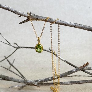 Colgante de Peridoto en Plata de Ley 925 con Baño de Oro Vermeil de 14K, Gema Natural Verde, Collar, Joyería, Regalo - Product Image 2