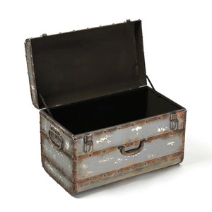 Historic Inspired Metal <b>Storage</b> Trunk Perfect For Collectibles Travel Memories And Home Essentials <b>Storage</b> <b>Bin</b> From India - Product Image 1