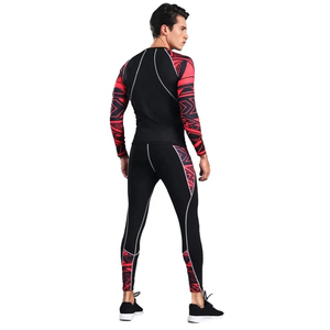 Ensemble de compression thermique respirant pour hommes, idéal pour l'entraînement, fabriqué avec un tissu extensible doux pour le fitness. - Product Image 4