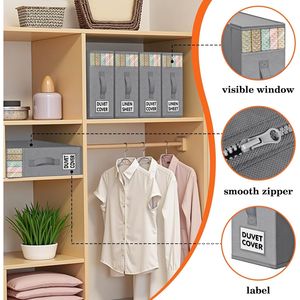 Organizzatore Trasparente per Lenzuola Sotto il Letto con Etichette, Contenitore per Organizzazione Efficiente del Ripostiglio - Product Image 2