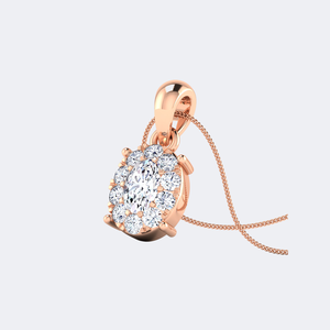 Collier pendentif solitaire ovale en diamant de 0,50 carat, or 14 carats, diamant de laboratoire couleur E-F, pureté VVS2, serti à griffes, bijoux minimalistes pour femmes - Product Image 6