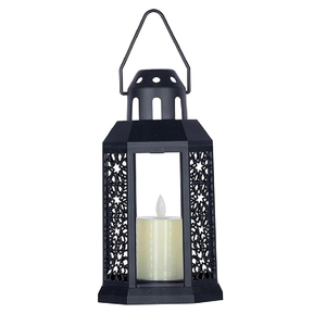 New Dynamic Design Cylindrical Shape Metal And Glass Candle <b>Lantern</b> Centerpiece for Floor Home & Hotel with <b>Black</b> Finished - Product Image 6