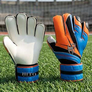 Premium Quality Custom Protective Professional Goalkeeper Gloves Front Palm German Latex Embossed Goalie Gloves Negative Cut - Product Image 3