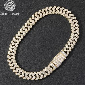 สร้อยคอ Charm Jewells แบบ unisex ประดับเพชรโมอิสซาไนต์ทรงกลมเจียระไนแบบ Brilliant Cut ดีไซน์เรขาคณิต ชุบทอง 14K เงินแท้ 925 รับรองโดย IGI สไตล์ฮิป - Product Image 4